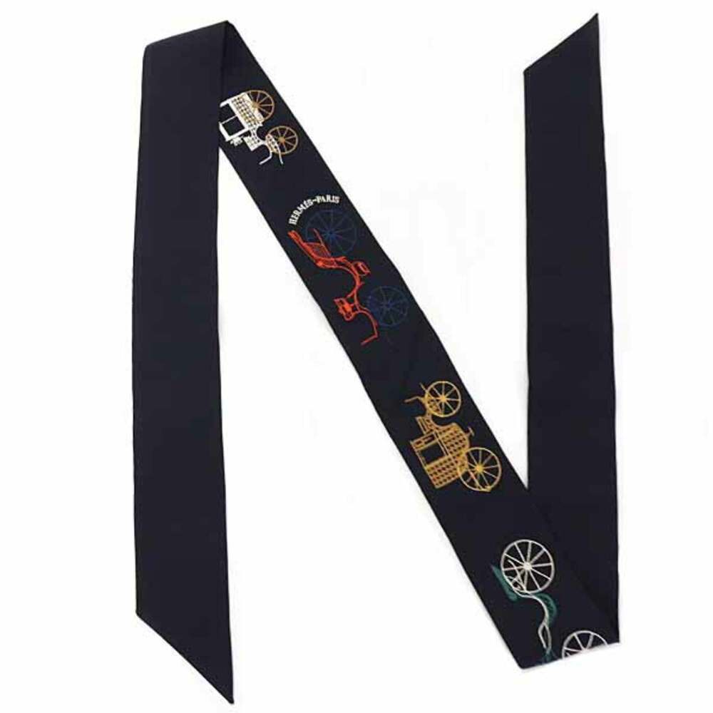 HERMES Authentic Black Silk Scarf - Picture 3 of 6